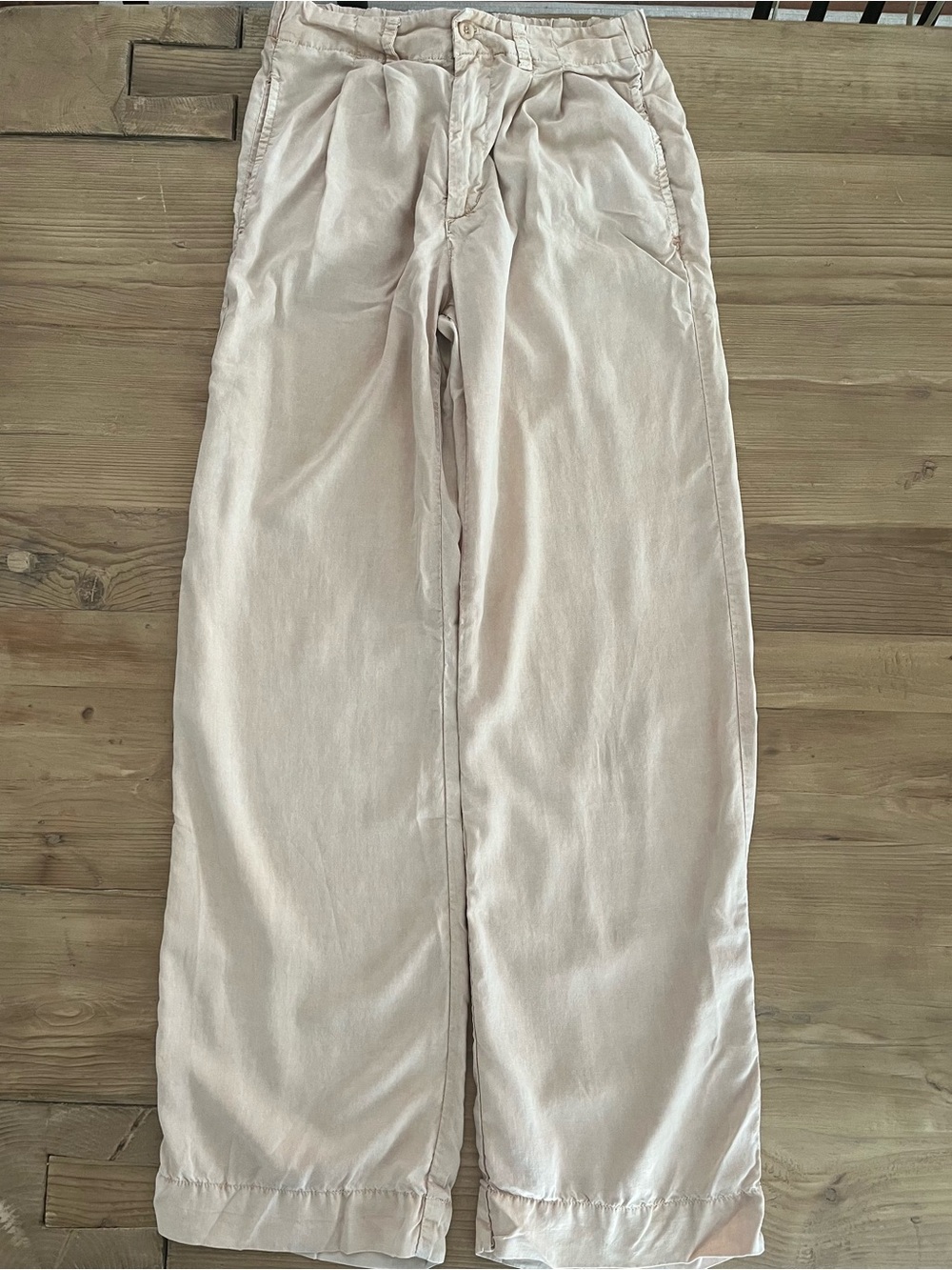 Cloth & Stone Peach Wide-Leg Linen Pants - Casual Comfort